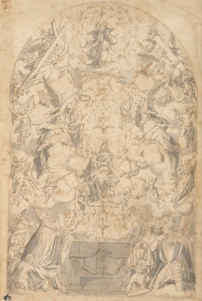 Madonna and Child with Angels Bearing Symbols of the Passion by Friedrich Sustris